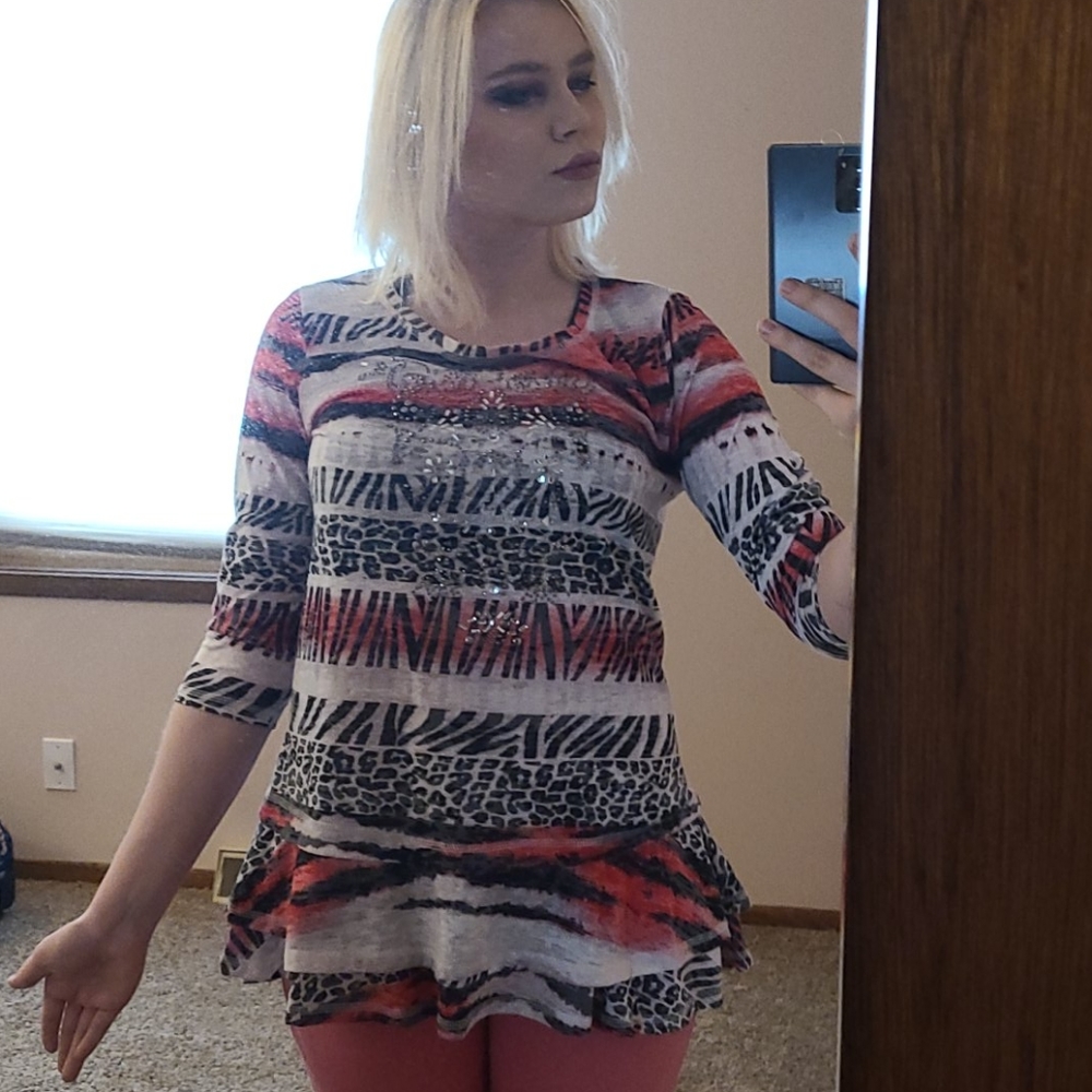 Bedazzled burnout tee